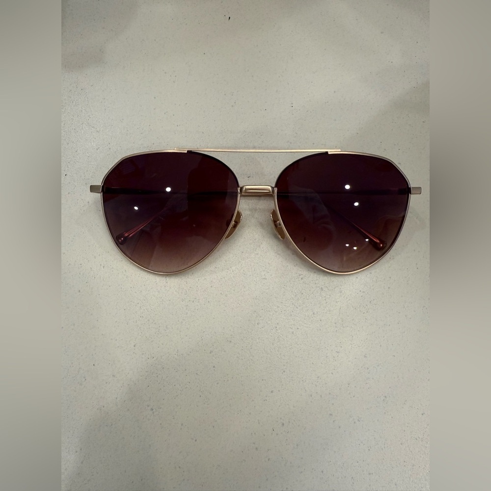 DIFF Eyeware Gold Tone Aviator Sunglasses DASH BG-CG16 PRC Metal Frames